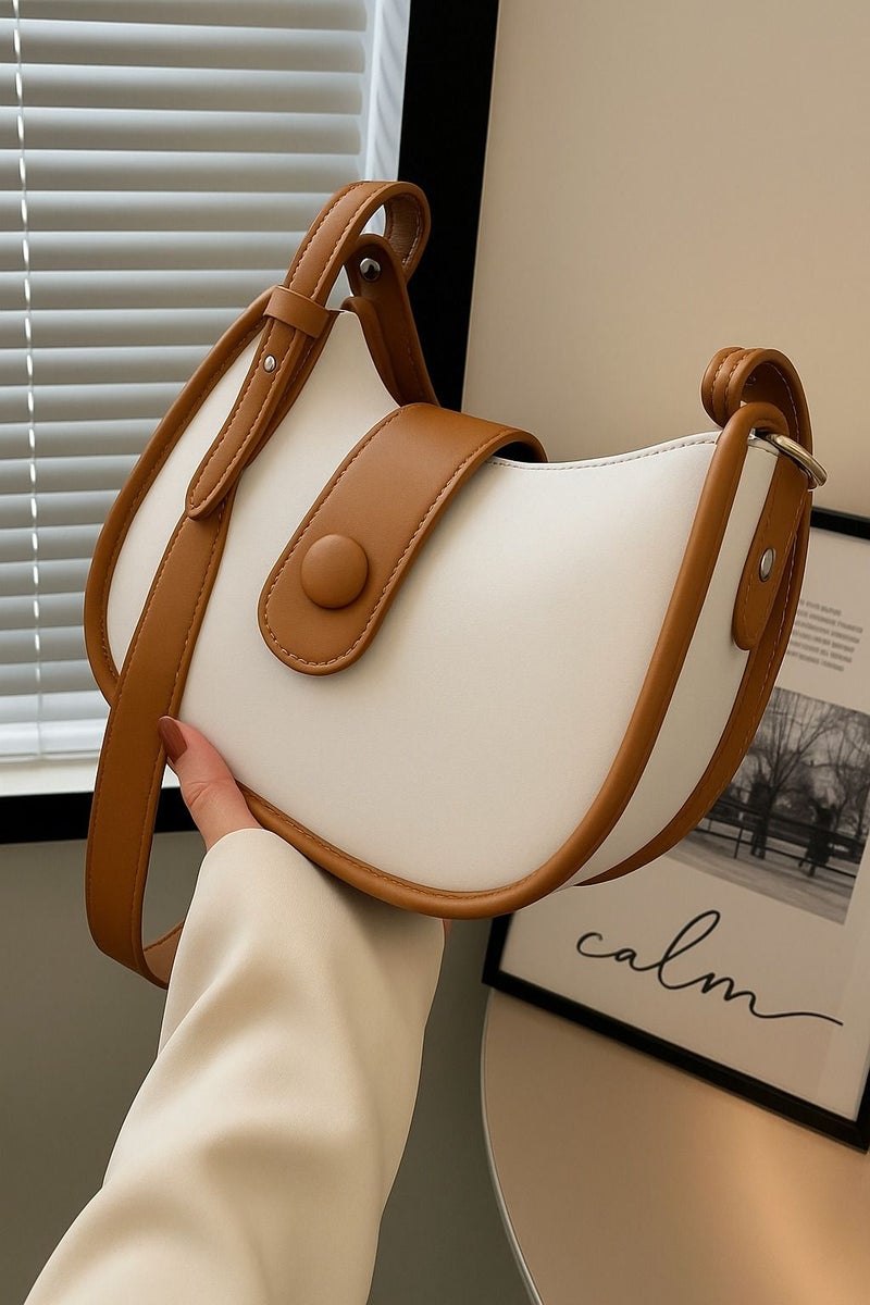 Osman Sling Bag in White and Tan for Women - Image 2